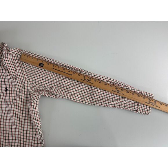 Ralph Lauren Men's Long Sleeve Button Down Shirt Cream Red Black Size M - Picture 11 of 12